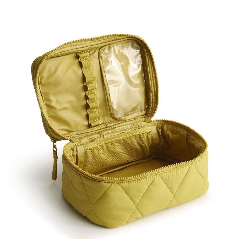Vera Bradley Featherweight Brush Up Cosmetic Case - Golden Olive NWT - Picture 3 of 7